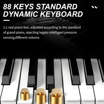 Складная клавиатура пианино 88 клавиш Полноразмерный складной электронный орган Встроенные стереодинамики Поддержка подключения BT 129 тонов