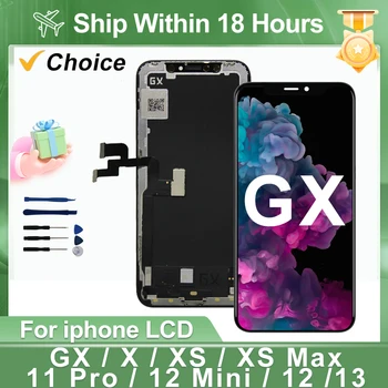 GX AMOLED ЖК-дисплей Для iPhone X XS Max XR Дисплей Сенсорный Экран True Tone С 3D Для iPhone 11 12 Pro ЖК-Дигитайзер Замена Деталей 16