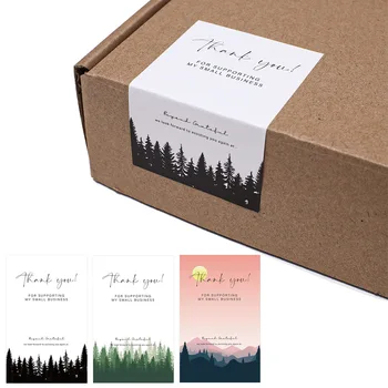 50 шт. Наклейка Forest SeriesThank You для малого бизнеса, Подарочная коробка, Запечатанная наклейка, этикетка из мелованной бумаги, упаковка для рукоделия 10