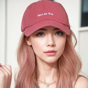 Натуральный парик кепка Синтетический розовый кепка парик Длинная волна воды бейсбольный парик все съемный парик