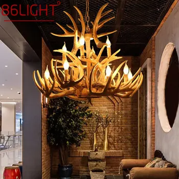 86LIGHT Современные потолочные люстры с оленьими рогами Креативный дизайн подвесных светильников для домашнего декора столовой 16