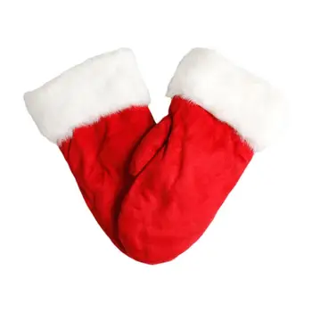 Рождественские перчатки Флисовая обертка для пальцев Детские эластичные теплые перчатки Двухслойные теплые утолщенные зимние перчатки из эластичного теплого трикотажа