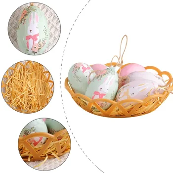 6шт Подвесок для пасхальных яиц, Креативная Плетеная корзина, Пасхальные яйца, Декоративные украшения для детской Пасхальной вечеринки