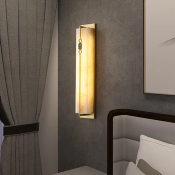 Латунный настенный светильник TEMAR LED Современные роскошные Мраморные бра для внутреннего декора дома Спальни гостиной Коридора 17
