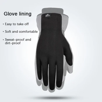 1 пара наружных лыжных лайнерных перчаток Зимние велосипедные ветрозащитные противоскользящие спортивные антибактериальные теплые перчатки с откидным сенсорным экраном 7