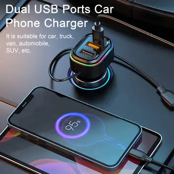 Практичная двойная розетка автомобильного зарядного устройства USB Type-C, Термостойкость автомобильного зарядного устройства, быстрая зарядка PD36W 21