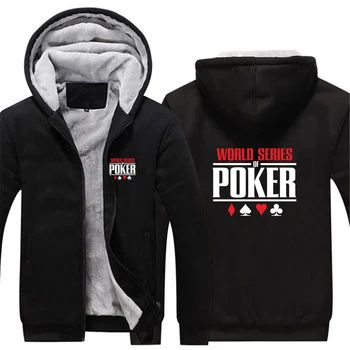 2023 Новая мужская серия покерной моды с принтом, зимние утепленные толстовки, Удобная высококачественная куртка на молнии, пальто 5