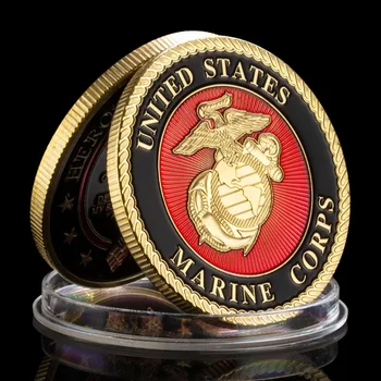 Монета вызова Корпуса морской пехоты США и Доблесть героев Молитва о мужестве Сувениры из монет Позолоченные Памятные монеты 18