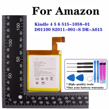Новый Высококачественный Аккумулятор для телефона 890 мАч для Amazon Kindle 4 5 6 D01100 515-1058-01 MC-265360 S2011-001-S DR-A015 Аккумулятор + Инструменты 15