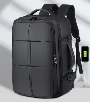 Мужской деловой рюкзак большой емкости, многофункциональный, заряжаемый через USB, дорожные Водонепроницаемые Компьютерные рюкзаки с возможностью расширения