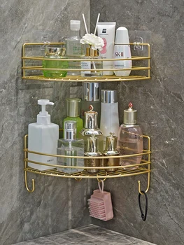 Золотой треугольник для ванной комнаты стеллаж для хранения шампуня средств по уходу за кожей угловой стеллаж для хранения настенных аксессуаров для ванной комнаты 25