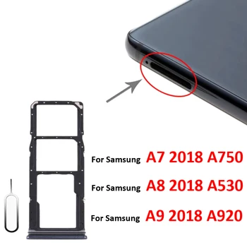 Для Samsung Galaxy A7 A8 A9 2018 A750 A530 A730 A920 Оригинальный Телефон Лоток Для Sim-карт Micro SD Слот Держатель Выдвижной Ящик 18