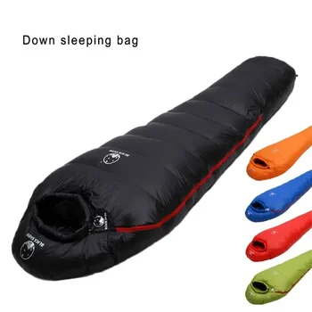 Зимний сверхлегкий спальный мешок из гусиного пуха для треккинга, туризма и кемпинга, принадлежности для альпинизма на открытом воздухе, базовое снаряжение