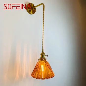 Настенный светильник SOFEINA Nordic из латуни, Прикроватная лампа для гостиной, спальни, Современный гостиничный коридор, настенный светильник для прихожей 12