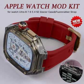 комплект модификации 49 мм для Apple Watch Ultra Band 8 7 45 мм 6 5 4 SE 44 мм Прозрачный Чехол-Резинка для iWatch 49 мм Refit Mod 25
