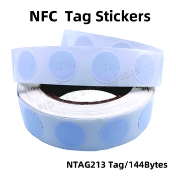 (10 шт./ЛОТ) 25 мм Белые Наклейки NFC Протокол ISO14443A13.56MHz NTAG 213 Универсальная Этикетка RFID-меток и всех телефонов NFC