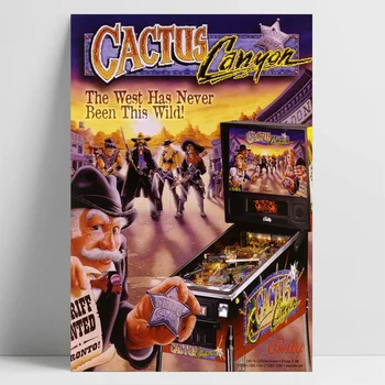 Bally CACTUS CANYON 1999 Оригинальная Аркадная игра NOS Flipper Автомат для Игры в Пинбол Листовка Металлическая Жестяная Вывеска Плакат Настенная Доска Художника Home 5