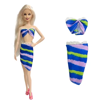 NK 1 комплект синего купальника, модное бикини, летние пляжные купальники для плавания, одежда для купания куклы Барби, аксессуары для маленьких девочек, игрушки