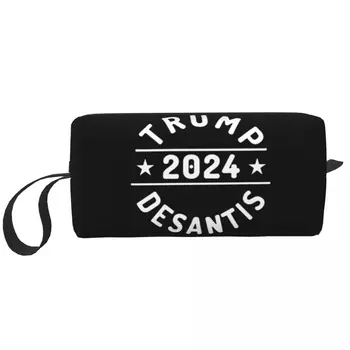 Дорожная косметичка на заказ Trump 2024 для женщин, Америка, США, Органайзер для макияжа и туалетных принадлежностей, набор для хранения косметики для леди, комплект для хранения косметики 14