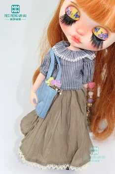 Одежда для куклы Blyth Клетчатая рубашка, розовая юбка для 28-30 см, аксессуары для куклы Azone OB22 OB24 17