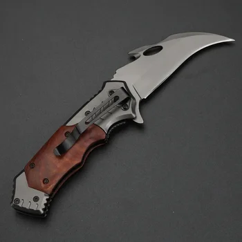 Универсальный складной нож для улицы с изогнутым лезвием, инструмент для открывания охотничьего ящика для кемпинга, EDC-нож 23
