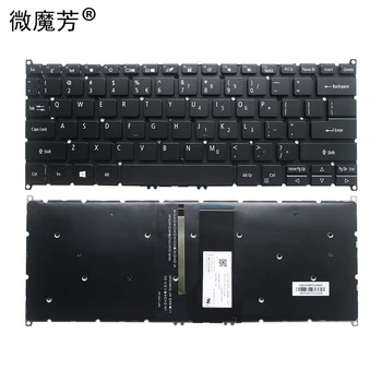 НОВАЯ клавиатура для ноутбука В США для ACER SP513-51, клавиатура для ноутбука на американском английском с подсветкой 19