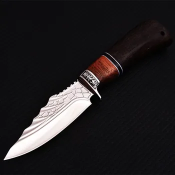 Обвалочный нож Кухонный нож 5cr15 из нержавеющей стали для разделки мяса Эбонитовая ручка Технология тиснения Походный нож для выживания Coltelli 24