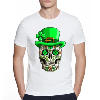Новая летняя модная мужская футболка с коротким рукавом в стиле готик-панк с принтом черепа, белые высококачественные повседневные топы, футболки для мальчиков 16