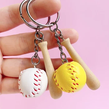 Бейсбольный брелок из 1 шт., мини-деревянная бита, брелок для ключей для командных видов спорта, сувениры для соревнований по бейсболу, Коллекция фанатов, брелок для ключей, подарок 6