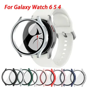 Стекло + Матовая Крышка для Samsung Galaxy Watch 4 5 6 44 мм 40 мм, Покрытие по всему Периметру Защитные Бамперы для Galaxy Watch 4 5 6 19