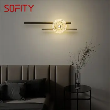 Современный роскошный настенный светильник SOFITY Creative LED Scones, декоративное освещение для дома, латунные светильники 15