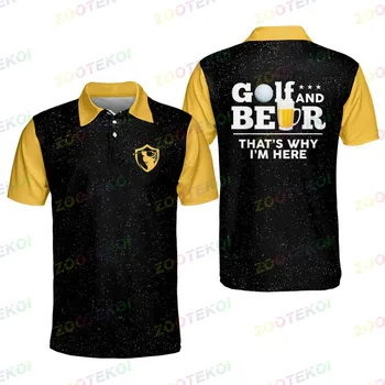 Мужские Рубашки Поло для Гольфа Golf and Beer Мужские Рубашки Для Гольфа Lightweight America Golf Polos Dry Fit GOLF 22