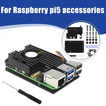 Для Raspberry Pi 5 Корпус Из Алюминиевого Сплава Металлический Корпус С Охлаждающим Вентилятором Радиатор Пассивного Активного Охлаждения Для Raspberry Pi 5 24