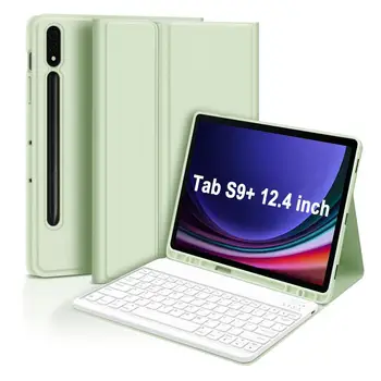 Портативная клавиатура для планшета, красочный защитный чехол для беспроводной клавиатуры для Galaxy Tab S9 / s9 Plus, 12,4-дюймовый, совместимый с Bluetooth 25