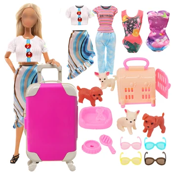Кукольная одежда, Обувь, аксессуары, дорожный чемодан, игрушки для багажа, подходящие для кукол Барби, Кен Кукла1 / 6 BJD & Blythe Игрушки для девочек 13