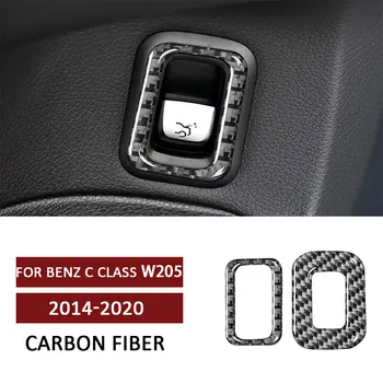 Наклейка с отделкой рамки кнопки переключения багажника автомобиля для Mercedes Benz C Class W205 GLC 2014-2020 Наклейка из углеродного волокна Автоаксессуары 20