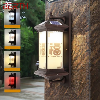 Уличный Солнечный Настенный светильник Креативный Китайский светильник-бра LED Водонепроницаемый IP65 для дома, виллы, балкона, двора 5