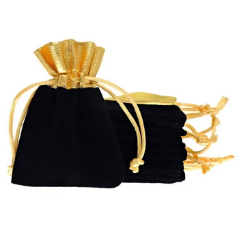 100 шт. Бархатных сумок для ювелирных изделий 10x12 см, черная / красная Сумка для Рождественской вечеринки, свадебного подарка, Дешевые сумки на шнурке, могут быть с логотипом на заказ 13