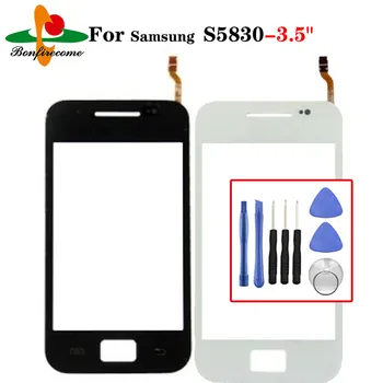 Для Samsung Galaxy Ace S5830 S580i GT-S5830 GT-S5830i Сенсорный Экран Дигитайзер ЖК-дисплея Замена Переднего Стеклянного Объектива 3
