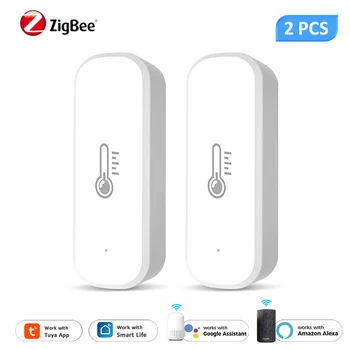 Приложение Tuya Zigbee Smart С Датчиком температуры И Влажности Remote Monitor Для Умного Дома Var SmartLife Работает С Alexa Google 1