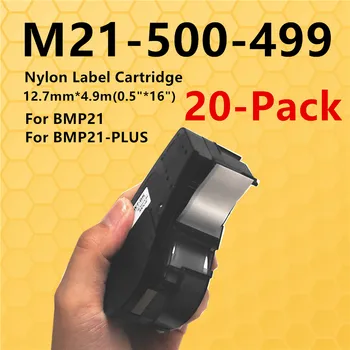 5 ~ 20PK Замените M21 500 499 Ink Ribbon Maker Картридж С Нейлоновой Этикеточной Лентой Черного цвета на Белом 12,7 ММ * 4,9 М для Принтера Этикеток Labeller 20