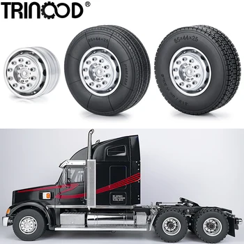 TRINOOD 1 Пара Ступиц Передних Колес Комплект Шин Unpower Колеса для 1/14 Tamiya Truck Tractor Trailer Запчасти Для Модернизации Радиоуправляемой Модели Автомобиля 16