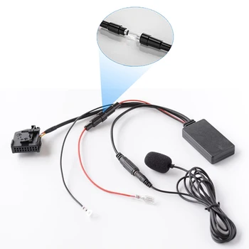 Автомобильный Беспроводной аудиоадаптер Bluetooth, микрофон громкой связи, кабель AUX MFD2 RNS2 для 18Pin для Touareg Golf 9