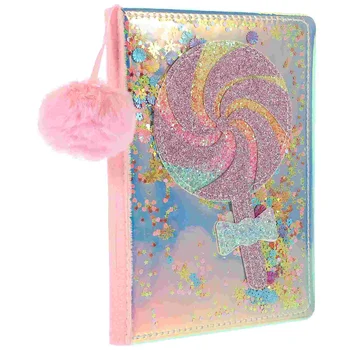 Изысканный блокнот, креативный блокнот с блестками на палочке, портативный блокнот из искусственной кожи, дневник-Книжка 7