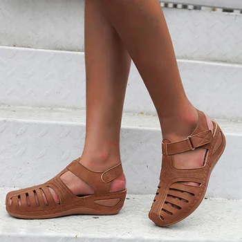 Обувь больших размеров, женские босоножки, Летняя модная мягкая женская обувь, прогулочная обувь, тапочки, ретро обувь, женские Zapatillas Muje 7