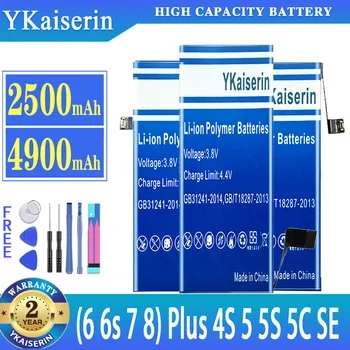 Высококачественный аккумулятор YKaiserin для телефонов Apple iPhone (6 6s 7 8) Plus 4S 5 5S 5C SE 6Plus 6sPlus 7Plus 8Plus Batteria 24
