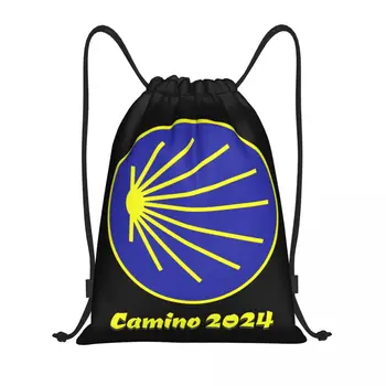 Camino De Santiago Сумки на шнурке из ракушки морского гребешка Женские Мужские портативные спортивные рюкзаки для тренажерного зала 22