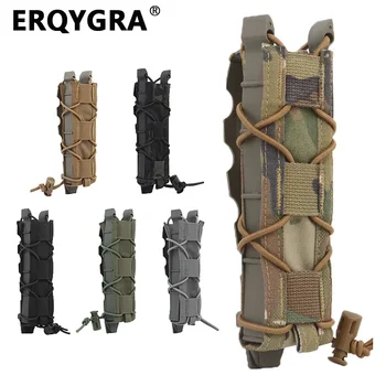 ERQYGRA Tactical Tiger Type Длинные магазинные подсумки 18 мм Molle Outdoors Охотничьи принадлежности Поясная сумка с одинарной быстрой подзарядкой и снаряжением