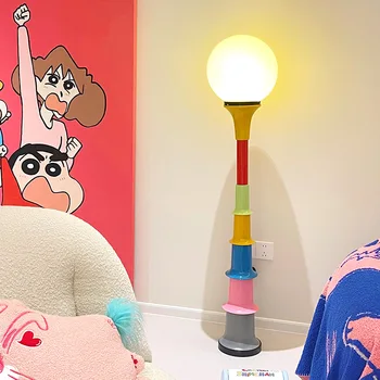 Креативный дизайн, веселый красочный торшер, простая художественная спальня в стиле ретро, детский кабинет, подставка, светодиодный декоративный светильник 19