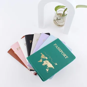 Модная визитница из искусственной кожи с золотым рисунком в виде английских букв, портативная ультратонкая визитница для удостоверения личности, сумка для паспорта 7